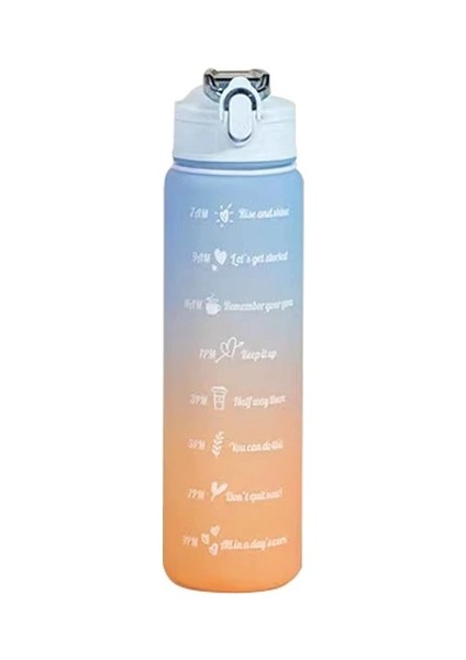 Mavi 0.9l 0.9l Su Şişesi Zaman Işaretleyicili Kız Spor Sürahileri Için Büyük Kapasiteli Taşınabilir Spor Salonu Büyük Pipetli Pipetli Şişe Bpa Ücretsiz (Yurt Dışından)