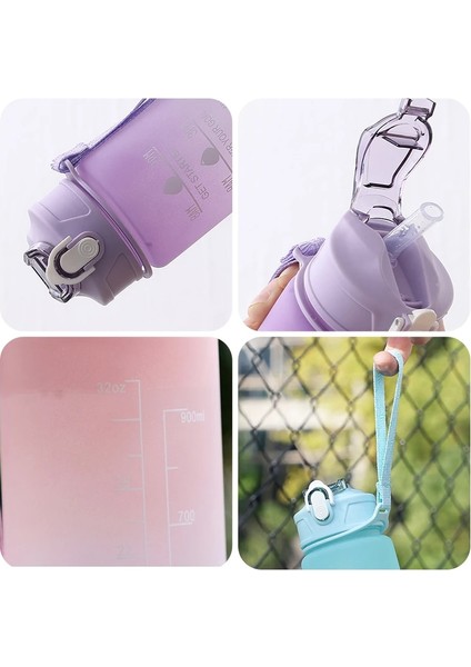 500ML E Açık Pembe Resim Gösterisi Olarak 900ML Kız Su Şişesi Büyük Kapasiteli Saman Bardak Motivasyon Spor Su Şişeleri Zaman Işaretleyici Sızdırmaz Spor Içme Sürahisi (Yurt Dışından) fiyatları