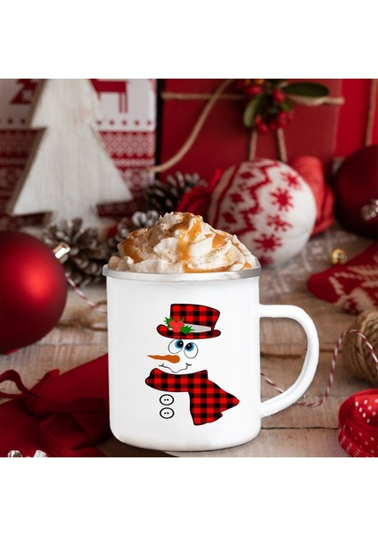 XH039-A015 360 ml Noel Kardan Adam Baskı Parti Bira Içecek Emaye Kupalar Bardak Yaratıcı Yeni Yıl Hediyeleri Eko Isıtılabilir Kolu Kahvaltı Süt Bardak (Yurt Dışından)