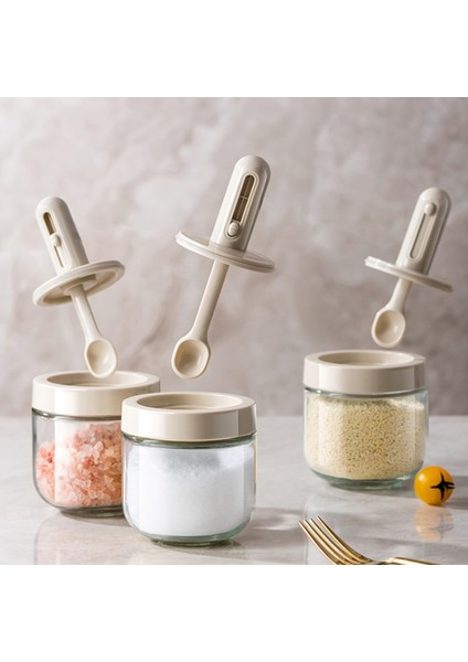 B Kaşık Kapaklı Entegre Baharat Kavanoz Cam Nem Geçirmez Mühürlü Kavanoz Biber Tuz Kutusu Mutfak Gıda Saklama Kabı Mutfak Gereçleri (Yurt Dışından) fiyatları