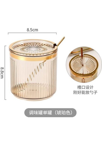 1 Adet Yaratıcı Altın Kaplama Çizgili Baharat Kavanoz Büyük Kapasiteli Depolama Saklama Kabı Biber Tuzluk Mutfak Çok Tahıl Şeker Kavanoz (Yurt Dışından)
