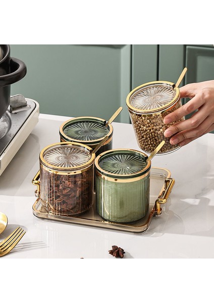 1 Adet Yaratıcı Altın Kaplama Çizgili Baharat Kavanoz Büyük Kapasiteli Depolama Saklama Kabı Biber Tuzluk Mutfak Çok Tahıl Şeker Kavanoz (Yurt Dışından) modelleri