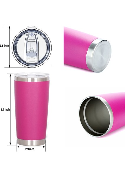 13 20OZ 20OZ Tumbler Termal Su Şişesi Mühürlü Kapaklı Paslanmaz Çelik Yalıtımlı Sızdırmaz Kahve Fincanı Toz Boya Copo Térmico (Yurt Dışından) fırsatları