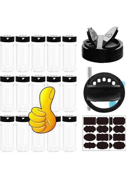 B 250 ml x 10 Adet Setleri 5/10/15/20 Adet Baharat Kavanozları Etiketli Plastik Şeffaf Baharat Şişesi Kapları Baharat Biber Tuz Cocina Mutfak Baharat Kavanoz (Yurt Dışından) fiyatları