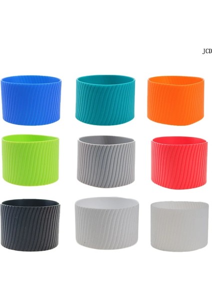 Blue-8cm Jcd 8cm Silikon Seramik Bardak Kollu Kahve Kupa Sarar Kollu Geri Dönüşümlü Isıya Dayanıklı Cam Su Bardağı Kollu Kapak Ev Aletleri (Yurt Dışından)
