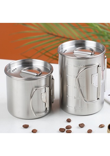 Açık Gri 350ML 11.8 Oz Taşınabilir Paslanmaz Çelik Bira Kahve Fincanı Kapaklı Süt Kupa 500ML Su Içme Katlanabilir Kamp Açık Drinkware Erkekler Hediye (Yurt Dışından)