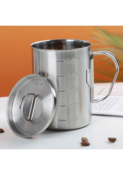 Açık Gri 350ML 11.8 Oz Taşınabilir Paslanmaz Çelik Bira Kahve Fincanı Kapaklı Süt Kupa 500ML Su Içme Katlanabilir Kamp Açık Drinkware Erkekler Hediye (Yurt Dışından)