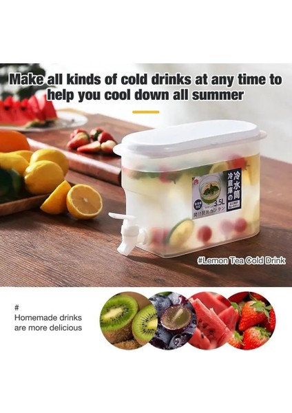 3.5l 3.5l/5l Su Sürahi Sürahi Musluklu Limon Suyu Mutfak Drinkware Su Isıtıcısı Pot Soğuk Buz Şişesi Konteyner Isıya Dayanıklı Ryback (Yurt Dışından)