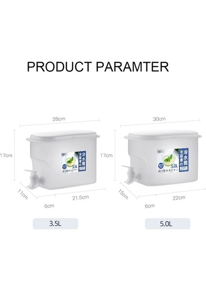 3.5l 3.5l/5l Su Sürahi Sürahi Musluklu Limon Suyu Mutfak Drinkware Su Isıtıcısı Pot Soğuk Buz Şişesi Konteyner Isıya Dayanıklı Ryback (Yurt Dışından)