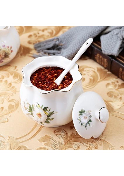 F-S Iskandinav Kemik Çini Baharat Kavanoz Kapaklı ve Kaşık Seti Büyük Kapasiteli Ev Mutfak Aletleri Baharat Şişesi Tuz Biber Çalkalayıcılar (Yurt Dışından) fırsatları