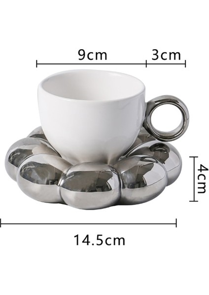 Stylea-Sliver 301-400 ml 2 Adet/takım Seramik Kahve Kupalar Iskandinav Fincan Ayçiçeği Tabağı ile Süt Çay Bardağı Tepsi ile Doğum Günü Yeni Yıl Hediyeleri Masa Dekorasyonu (Yurt Dışından) fiyatları