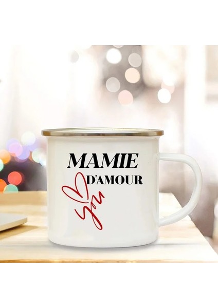 UXH155808-A015WH-8 Dünyanın En Iyi Büyükanne Baskılı Kupalar Yaratıcı Kahve Fincanları Içecekler Su Süt Kupası Emaye Kupa Ev Kolu Drinkware Mamie Hediyeler (Yurt Dışından)