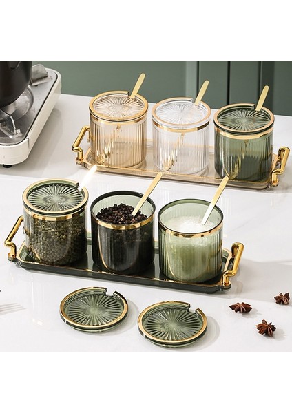 C-3 Adet Yaratıcı Çizgili Baharat Kavanoz Akrilik Set Tuz Şeker Kavanoz Yaldızlı Mutfak Malzemeleri Soya Sosu Sirke Biber Depolama Şişesi (Yurt Dışından) fırsatları