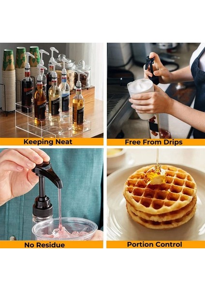 Beyaz Siyah Altın AT69 -Kahve Şurubu Pompa Dispenseri, 750ML / 25.4 Oz Şurup Şişesi Için 6 Paket Şurup Pompası, Kahve Şurubu Şişesi Için 3 Renk Pompaları (Yurt Dışından) fırsatları