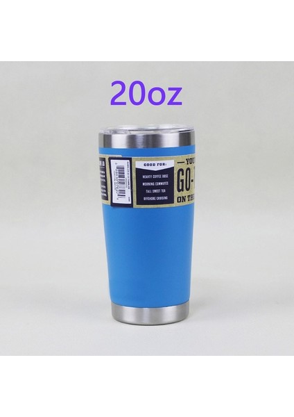 20OZ Açık Mavi 3 Logo Paslanmaz Çelik Bardak Çift Duvar Su Termal Termos Kahve Kupa Yetys Şişeler Termoslar 30OZ 20OZ Bardak Su Şişesi (Yurt Dışından)