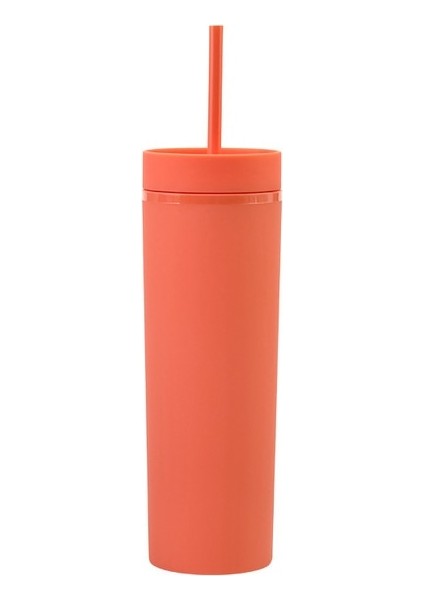 Q 16OZ 16OZ Akrilik Sıska Tumbler Çift Duvar Pastel Renkli Su Şişesi Suyu Yoga Kapaklı Bardak Yeniden Kullanılabilir Bardak Soğuk Sıcak Içecek (Yurt Dışından)