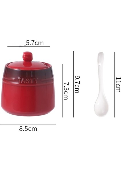 Sarı Seramik Baharat Kavanoz Kapaklı Baharat Kaşığı Baharat Pot Tuz Şeker Şişesi Saklama Kutusu Ev Mutfak Malzemeleri Depolama (Yurt Dışından) modelleri