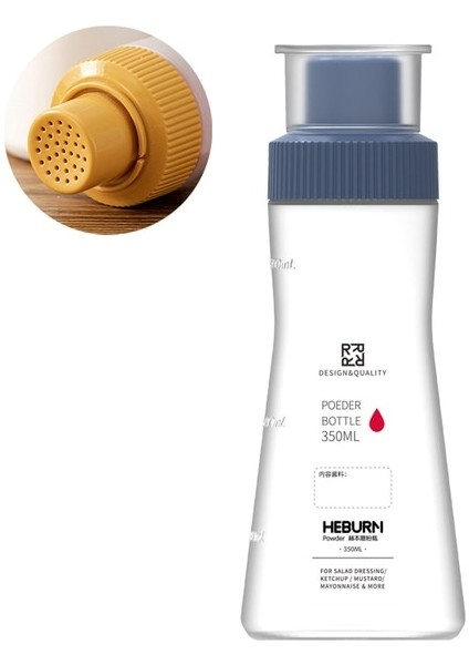 A-BLUE-350ML 350ML Mutfak Unu Tuz Çeşni Sıkma Kabı Pişirme Şekeri Kahve Tozu Çalkalayıcı Salata Sosu Barbekü Baharat Dağıtıcı Şişe (Yurt Dışından)