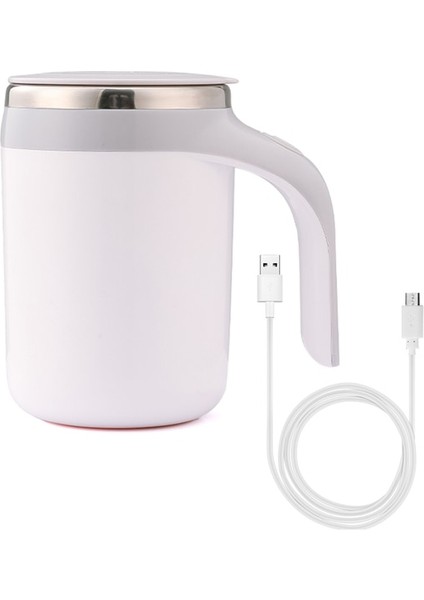 Beyaz 301-400ML Isıtıcı Şişe Yeni Kahve Süt Karıştırma Kabı Otomatik Karıştırma Kabı Mark Kupası Manyetik Döner Blender Tembel Akıllı Mikser Paslanmaz Çelik (Yurt Dışından)