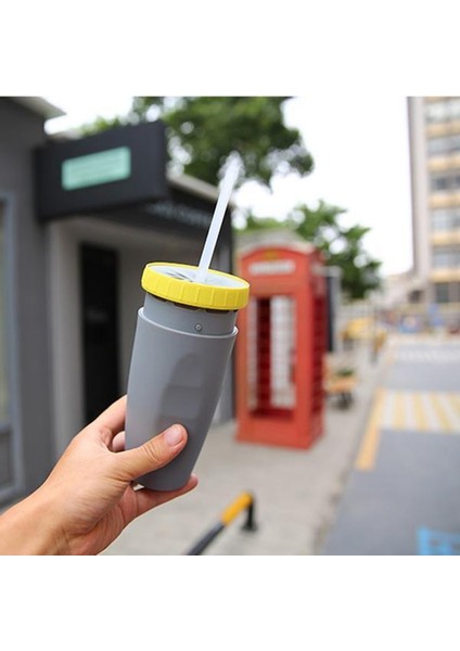 Sarı Göz Çift Duvar Bardak Kupalar Mutfak Aksesuarları Bardak Ayarlanabilir Bardak Kullanışlı Pipetli Bardak Gençler Için Taşınabilir Yaratıcı Plastik Bardak (Yurt Dışından) fırsatları