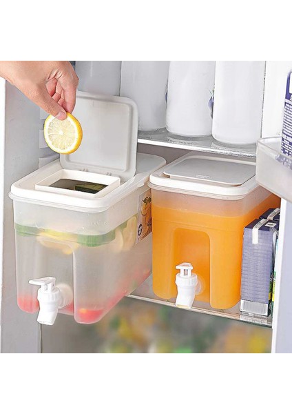3.5l A Turuncu 4l/3.5l Buzdolabı Musluklu Soğuk Buz Su Isıtıcısı Su Suyu Limonata Meyve Çayı Şişe Buzdolabı Soğuk Içecekler Kova Konteyner (Yurt Dışından)