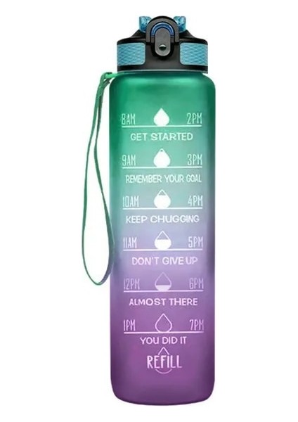 C-Green 1000 ml 1 Litre Su Şişesi Motivasyon Spor Su Şişesi Sızdırmaz Içme Şişeleri Açık Seyahat Spor Salonu Fitness Mutfak Için Sürahiler (Yurt Dışından)