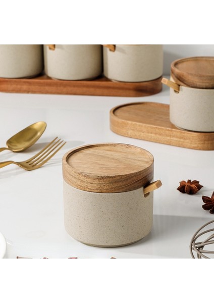 A-1 Adet Seramik Baharat Kavanoz Seti Ev Mutfak Şeker ve Tuz Kavanoz Kapaklı Kavanoz Büyük Kapasiteli Gıda Saklama Kutusu Mutfak Konteyner (Yurt Dışından) fırsatları
