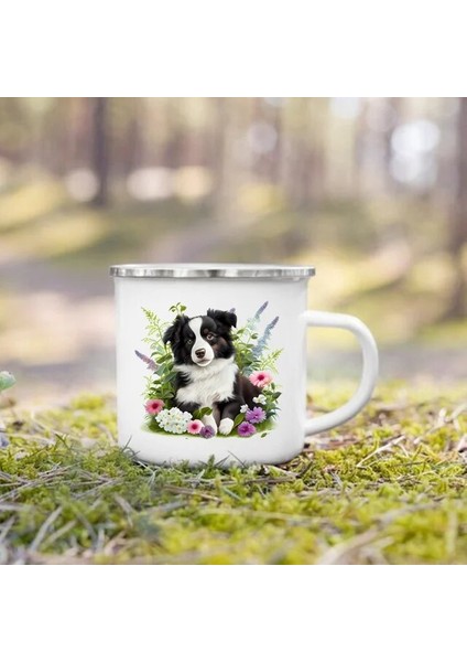 UXH224226-A015WH-8 360 ml Dachshund Bulldog Border Colliegolden Retriever Baskılı Emaye Kupa Yaratıcı Kahve Fincanı Kamp Kolu Kupa Köpek Severler Için Hediyeler (Yurt Dışından)