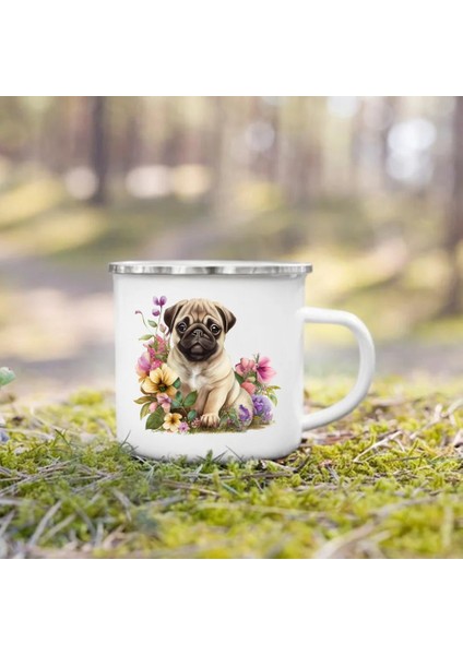 UXH224226-A015WH-8 360 ml Dachshund Bulldog Border Colliegolden Retriever Baskılı Emaye Kupa Yaratıcı Kahve Fincanı Kamp Kolu Kupa Köpek Severler Için Hediyeler (Yurt Dışından)