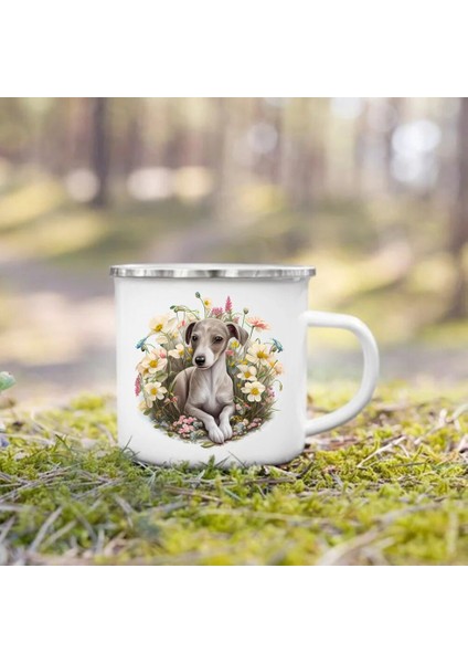 UXH224226-A015WH-8 360 ml Dachshund Bulldog Border Colliegolden Retriever Baskılı Emaye Kupa Yaratıcı Kahve Fincanı Kamp Kolu Kupa Köpek Severler Için Hediyeler (Yurt Dışından)