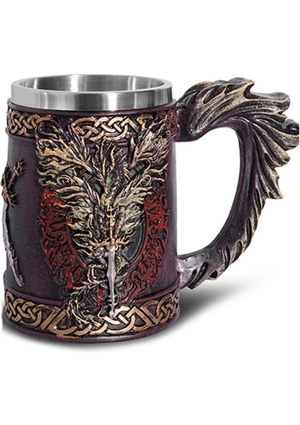500 ml A Gösterisi Olarak Iskandinav Mitolojisinde Odin ve Thor Viking Bira Kupa Stein Tankard Paslanmaz Çelik Astar ile Iskandinav Geleneği Kahve Kupa Içecek Fincan 20O (Yurt Dışından)