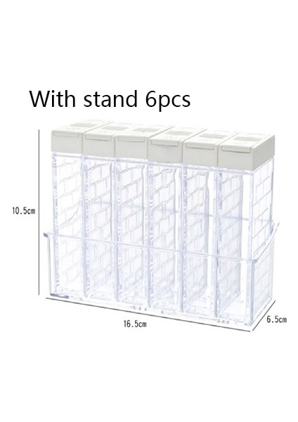 Ge Zi Bai 6 Adet-Şeffaf Baharat Kavanoz Seti Tuz ve Biber Baharat Şişesi Renkli Kapaklı Mutfak Çeşni Şişe Saklama Kabı Tabanı (Yurt Dışından)