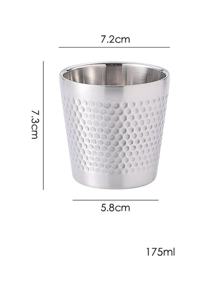 175ML Gümüş 175-550ML Çift Duvar Paslanmaz Çelik Büyük Bira Çay Kupa Çekiç Doku Soğuk Su Içecekleri Kahve Fincanı Kokteyl Bardakları Mutfak Ev Drinkware (Yurt Dışından)