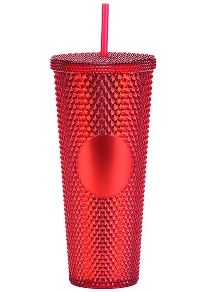 Temizle Kırmızı 710ML Kaliteli Mat Kaplama Çift Duvar Diy 700ML 710ML 22OZ 24OZ Plastik Çivili Durian Fincan Saman Bardak Tumblers Kendi Logo Etiketi ile (Yurt Dışından)