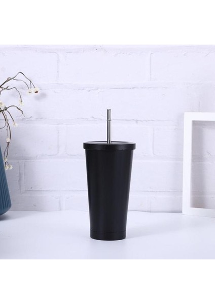 06 500ML 380/500/820ML Paslanmaz Çelik Hasır Bardak Kahve Kupa Reusabletravel Taşınabilir Su Bardağı Ev Kapaklı Içme Drinkware Hediye (Yurt Dışından)