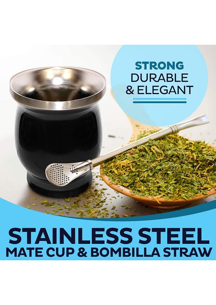 Yeşil 230ML 230ML Yerba Mate Su Kabağı Seti Çift Duvar Paslanmaz Çelik Mate Çay Bardağı ve Bombilla Seti Yerba Mate Kabak (Bardak) Tek Bombillalı (Yurt Dışından)