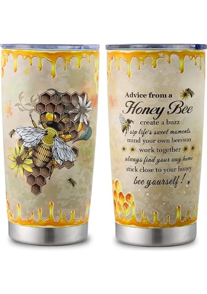 Stil 3 Kraliçe Arı, Ayçiçeği Arılar Tumbler 20 Oz Paslanmaz Çelik Arılar Çiçek Fincan ile Baskı, Kadınlar Için Şükran Günü Noel Hediyeleri (Yurt Dışından)