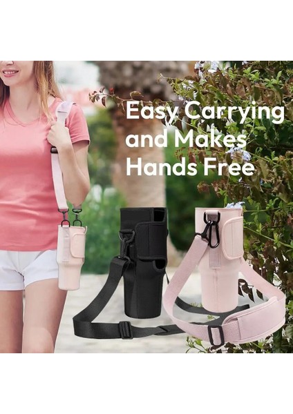 Pembe 40 Oz Nuovoware Su Şişesi Taşıma Çantası Kılıfı Stanley Quencher Su Şişesi Tutucu Ayarlanabilir Omuz Askısı Kupa Kapağı (Yurt Dışından) modelleri