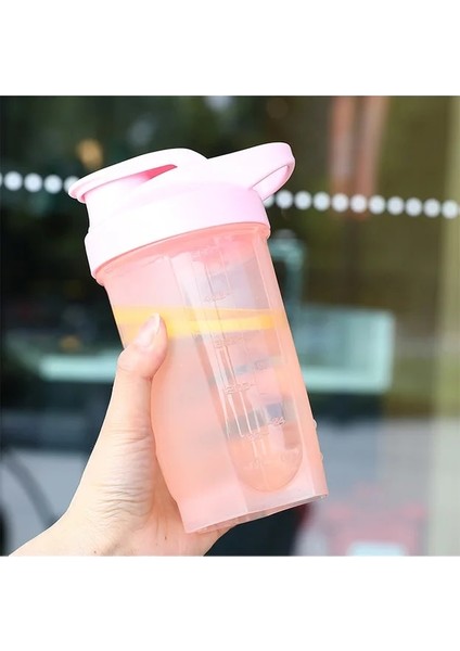 Pembe 500 ml Spor Spor Su Şişesi 500 ml Shaker Bardak Taşınabilir Su Bardağı Ölçekli Plastik Su Isıtıcısı Yaz Açık Beyaz Içme Şişesi (Yurt Dışından)