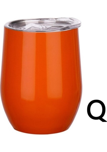 Q 12OZ 12OZ Şarap Tumbler Metal Saman ve Fırça ile Paslanmaz Çelik Su Şişesi Seyahat Kahve Kupaları Yumurta Şekilli Bardak Prarty Hediye Için (Yurt Dışından)