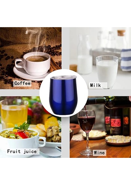 O 12OZ 12OZ Şarap Tumbler Metal Saman ve Fırça ile Paslanmaz Çelik Su Şişesi Seyahat Kahve Kupaları Yumurta Şekilli Bardak Prarty Hediye Için (Yurt Dışından)