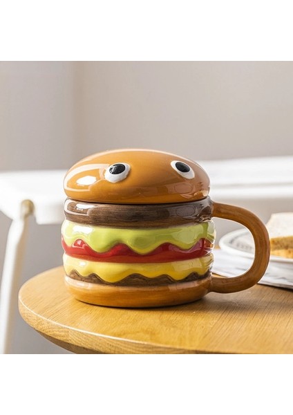 300 ml 300 ml Seramik Bardak Yaratıcı Hamburger Kahve Fincanı Sevimli Karikatür Çocuk Kupa Kahvaltı Yulaf Ezmesi Süt Kapaklı Bardaklar Ev Bardaklar (Yurt Dışından) fiyatları