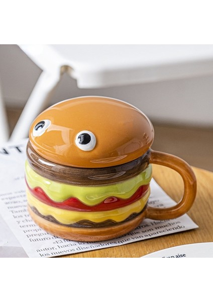 300 ml 300 ml Seramik Bardak Yaratıcı Hamburger Kahve Fincanı Sevimli Karikatür Çocuk Kupa Kahvaltı Yulaf Ezmesi Süt Kapaklı Bardaklar Ev Bardaklar (Yurt Dışından) modelleri