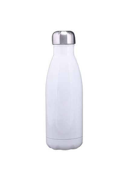 Beyaz 500ML 350/500ML Su Şişesi Süblimasyon Boş Spor Su Şişeleri Paslanmaz Çelik Termos Çift Duvar Termos Kola Şekli Şişe (Yurt Dışından)