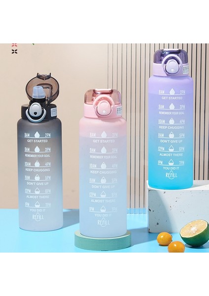 Pembe Şeffaf 1 Litre Su Şişesi Zaman Ölçeği ile Fitness Açık Spor Su Pipetli Şişeler Buzlu Sızdırmaz Motivasyon Spor Bardak (Yurt Dışından) fiyatları