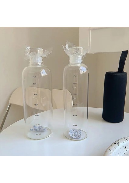 Gri B 1 Adet 500 ML/700 ml Pc Plastik Büyük Kapasiteli Spor Su Şişesi Sızdırmazlık Zaman Işareti ile Kadınlar Için Noel Hediyeleri (Yurt Dışından)