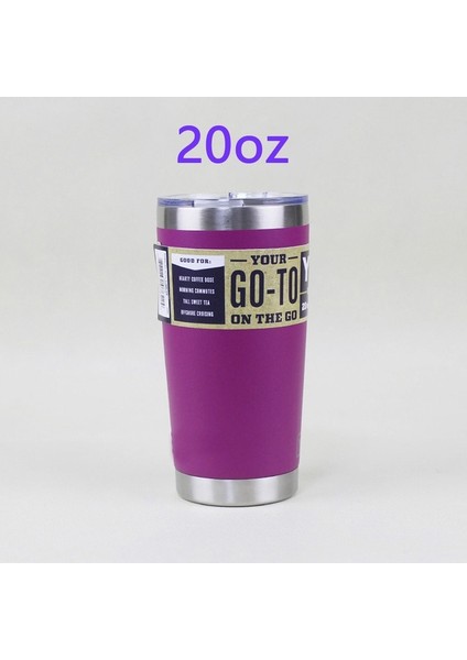 20OZ Gül Mor 3 Logo Paslanmaz Çelik Bardak Çift Duvar Su Termal Termos Kahve Kupa Yetys Matara Termoslar 30OZ 20OZ Bardak Su Şişesi (Yurt Dışından)