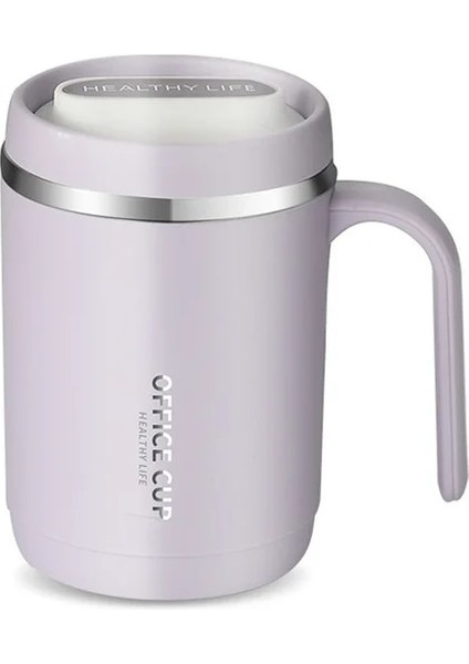 Mor 500 ml 304 Paslanmaz Çelik Kupa Çift Izolasyon Kahve Kupa Çift Bardak Saman Kupalar (Yurt Dışından)