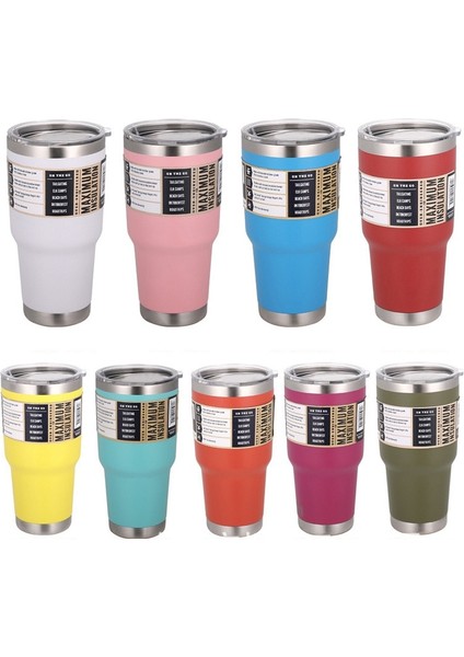 20OZ Gül Mor 3 Logo Paslanmaz Çelik Bardak Çift Duvar Su Termal Termos Kahve Kupa Yetys Matara Termoslar 30OZ 20OZ Bardak Su Şişesi (Yurt Dışından)