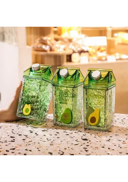 Stil 1 401-500ML Kawaii Meyve Suyu Pipetli Şişe Kamp Çift Katmanlı Soğuk Buz Bardağı Yaratıcı Kare Süt Kutusu Kızlar Için Sevimli Su Şişeleri Bpa Ücretsiz (Yurt Dışından) modelleri